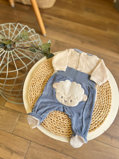 Completo in ciniglia Sheep azzurra