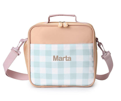 Borsa Termica Rigida Monnëka Apricot-Vichy Aqua Personalizzabile