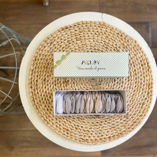 Set 7 paia di calzini caldo cotone in scatola Beige