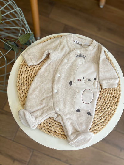 Tutina ciniglia We are family beige