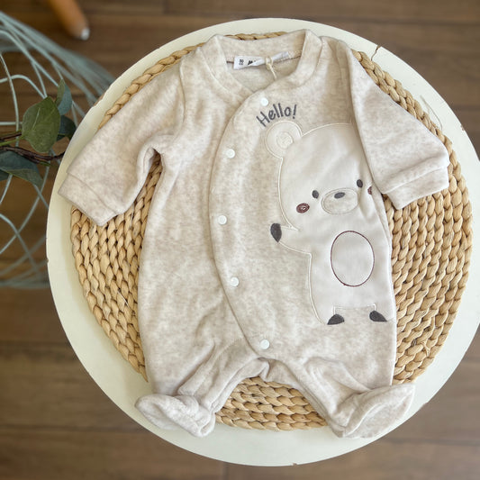 Tutina ciniglia We are family beige