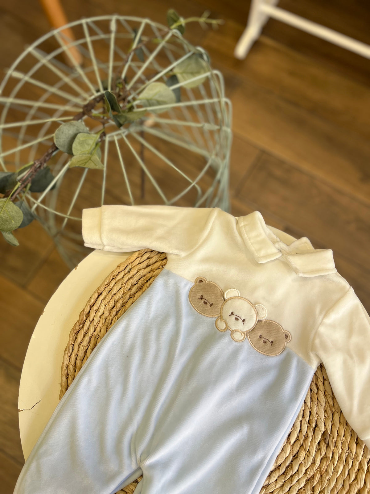 Tutina in ciniglia Teddy Celeste