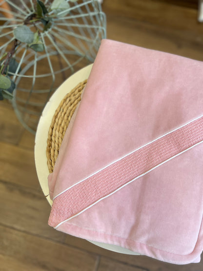 Coperta ciniglia Rosa punto smock