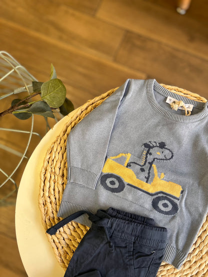 Completo pantalone e maglioncino Giraffa