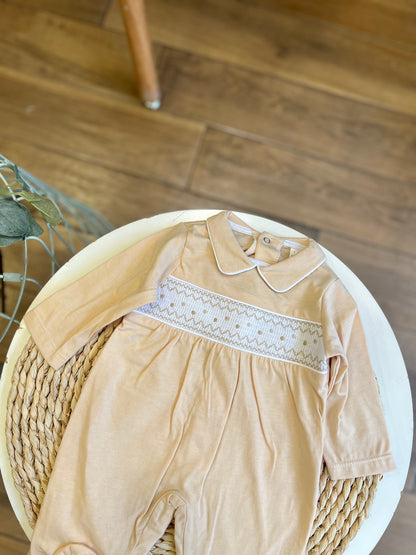 Tutina in cotone punto smock
