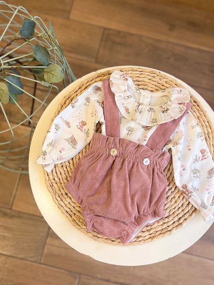 Completo salopette costine camicia Maquillage