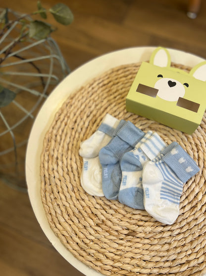 Set 4 paia di calzini in scatola Azzurri