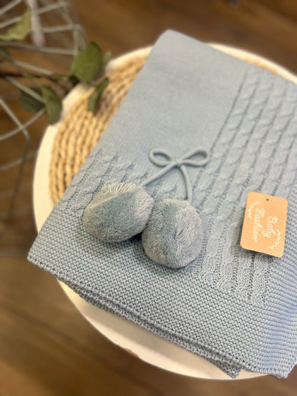 Coperta invernale Pon Pon Azul