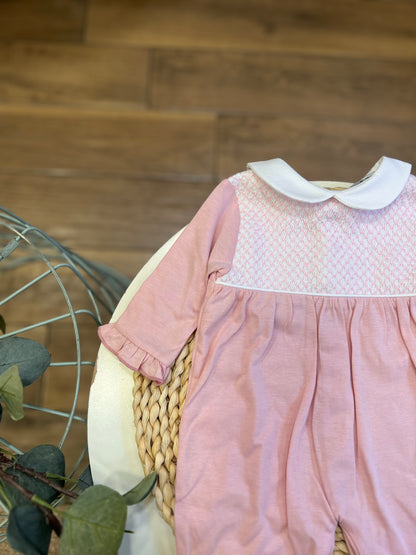 Tutina Punto Smock Rosa