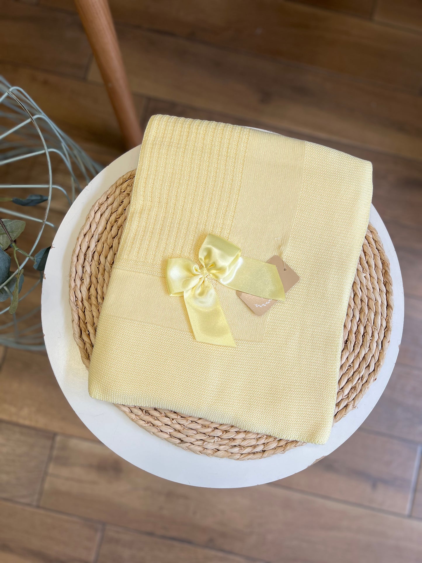 Coperta primavera/estate con fiocco in raso Giallo