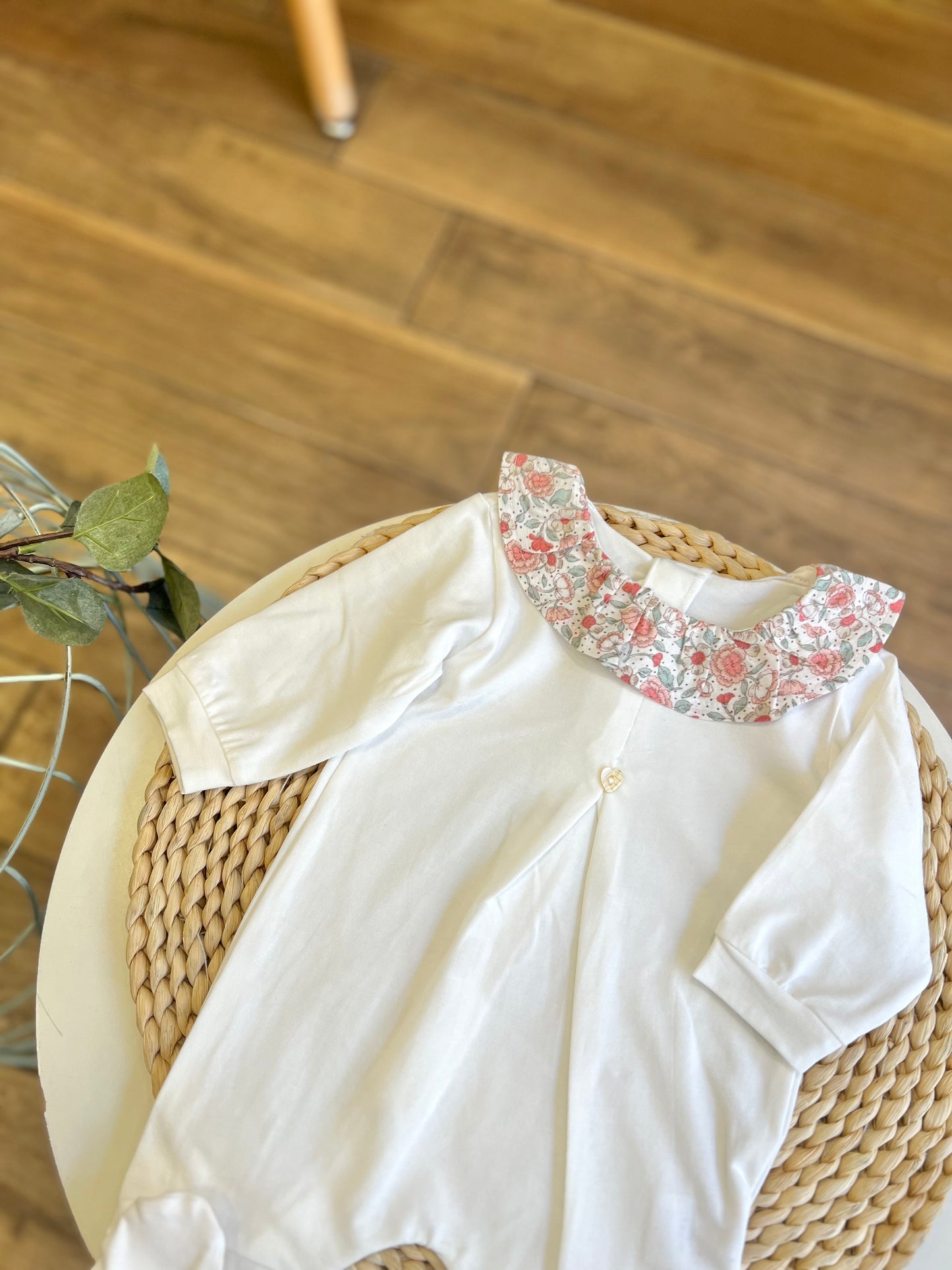 Tutina in cotone colletto Flower