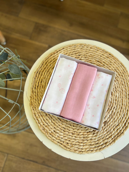 Quadrati in cotone garzato Rosa