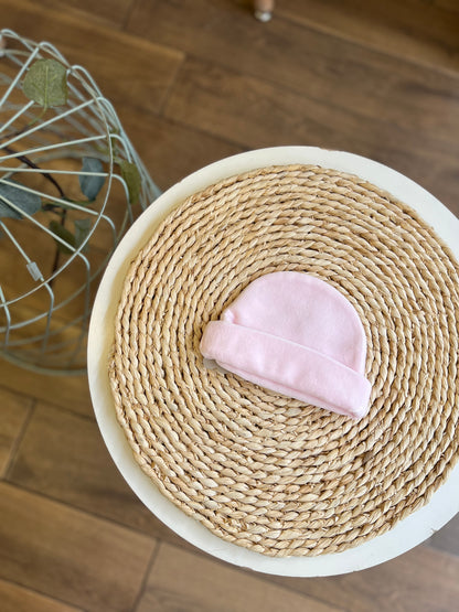 Cappellino in ciniglia rosa