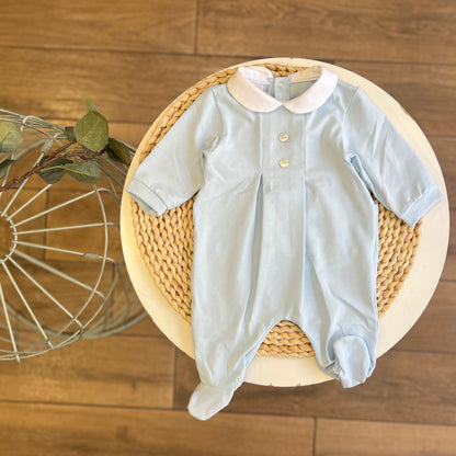 Tutina in cotone celeste