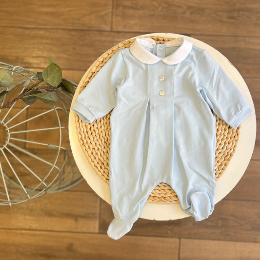 Tutina in cotone celeste