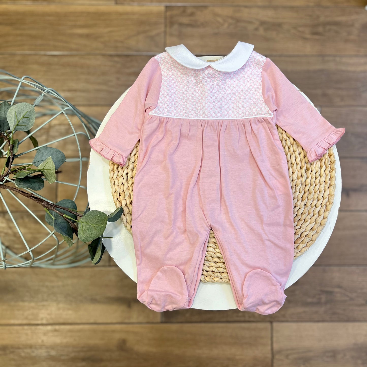 Tutina Punto Smock Rosa