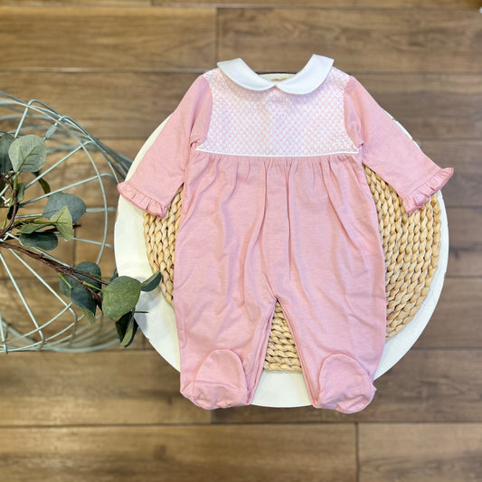 Tutina Punto Smock Rosa
