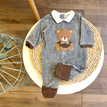 Tutina costine grigia Teddy