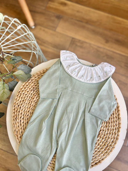 Tutina colletto Verde Salvia