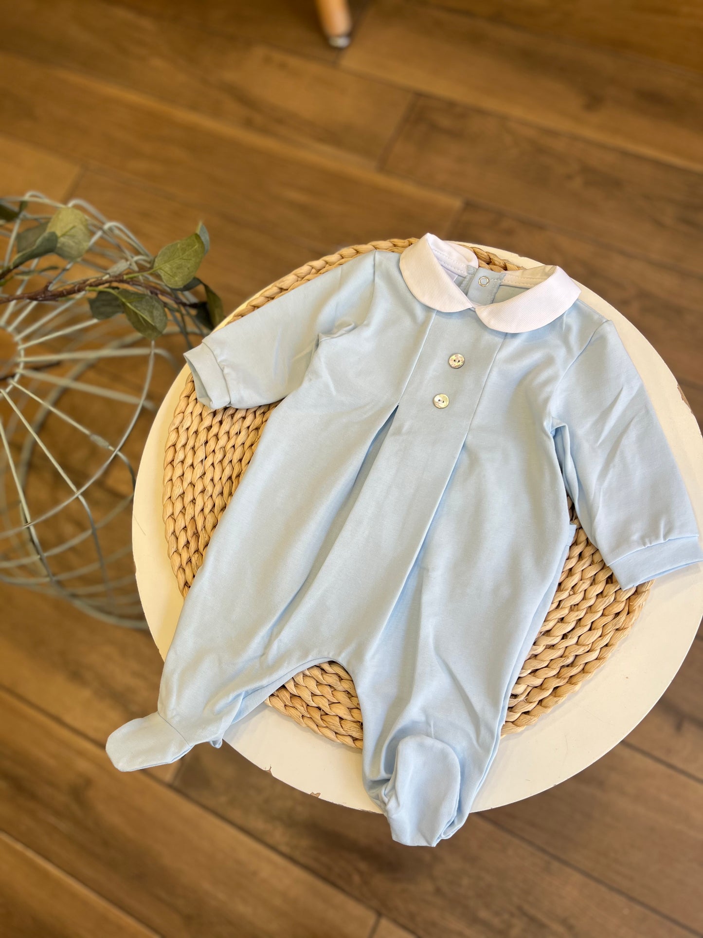 Tutina in cotone celeste