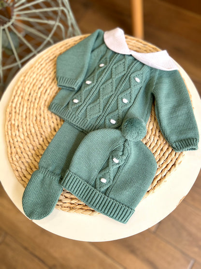 Completo invernale Verde con cappellino