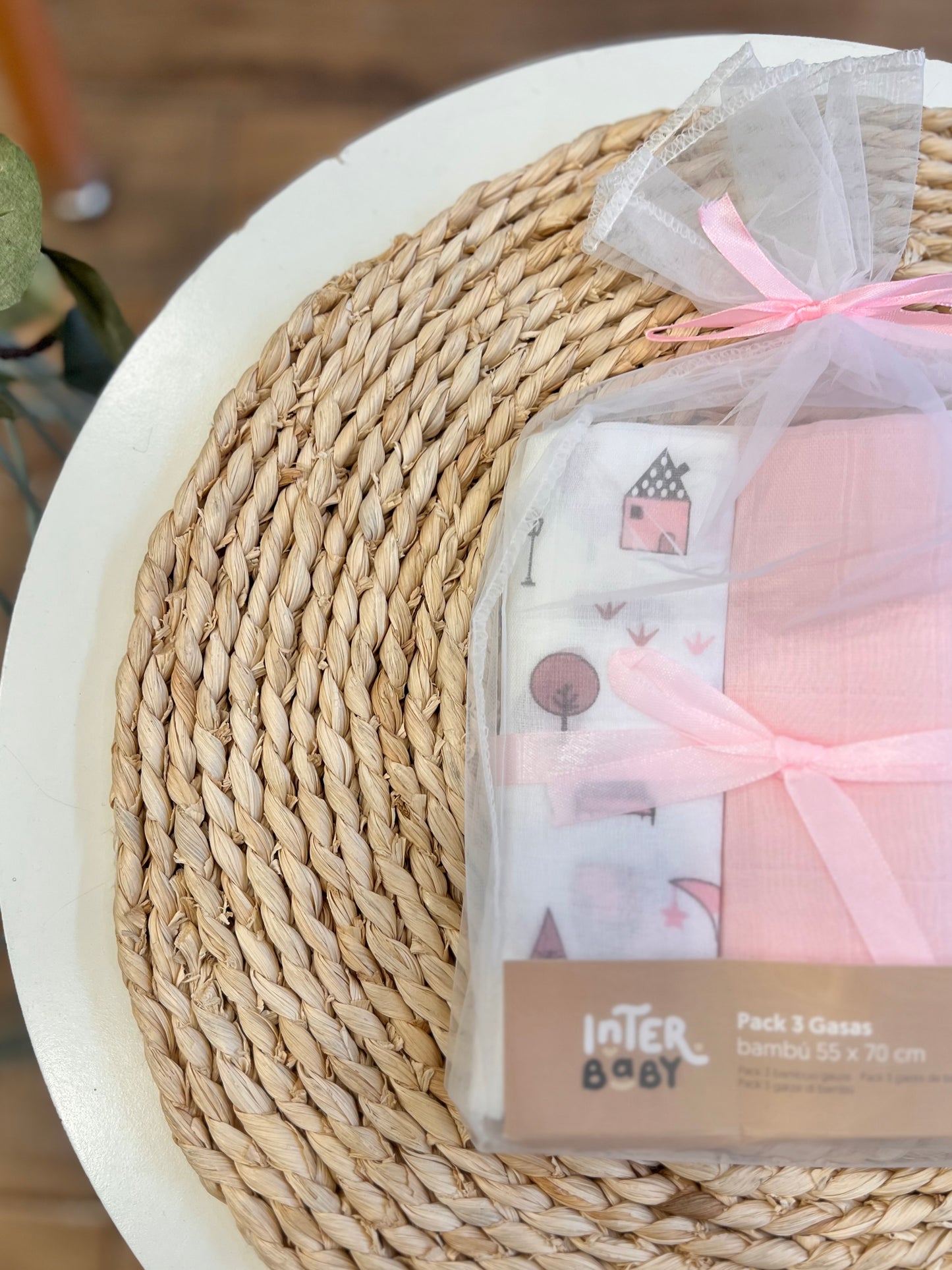Set 3 mussole Cotone&Bamboo Rosa