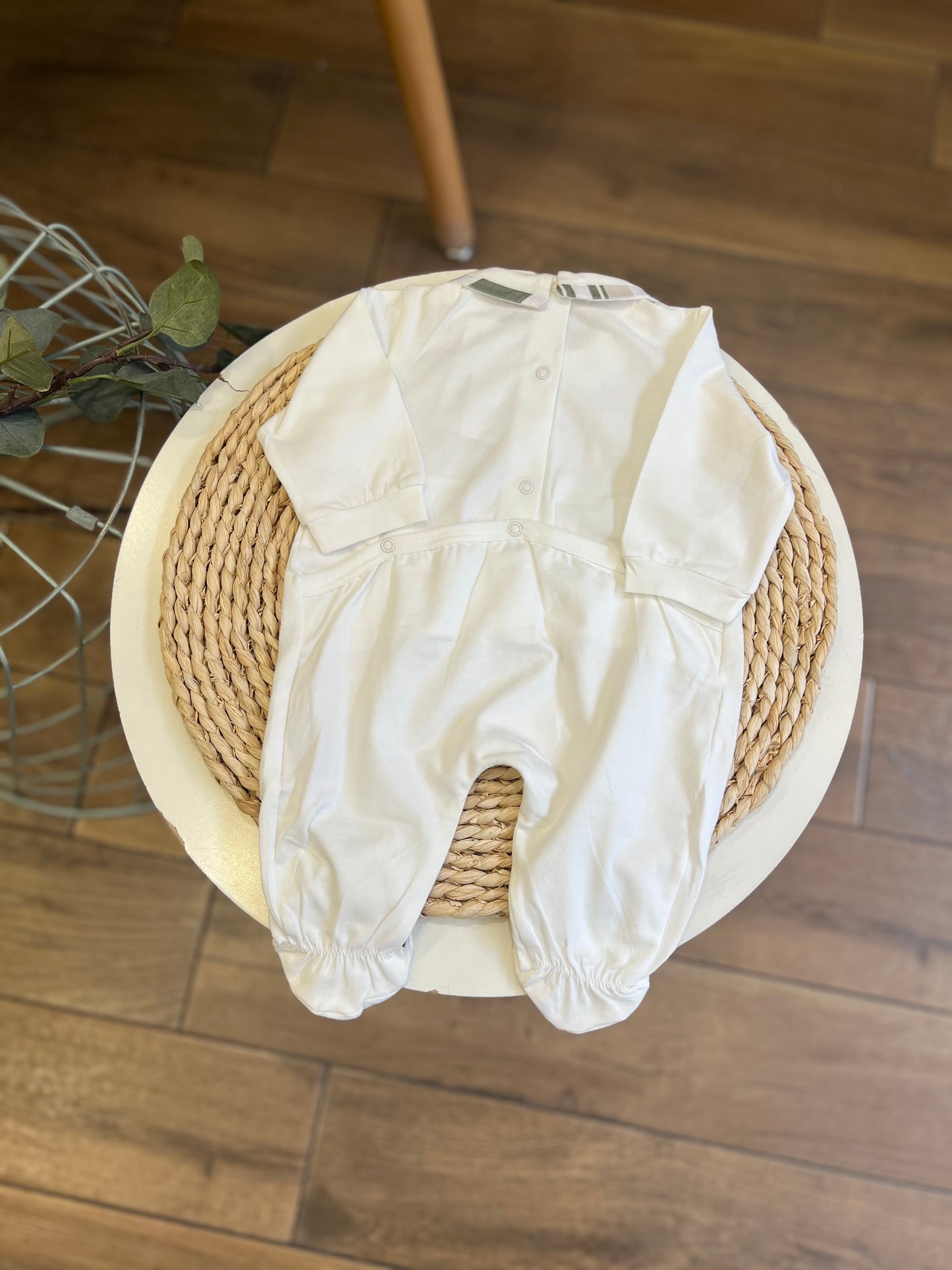 Tutina in cotone Righe verde