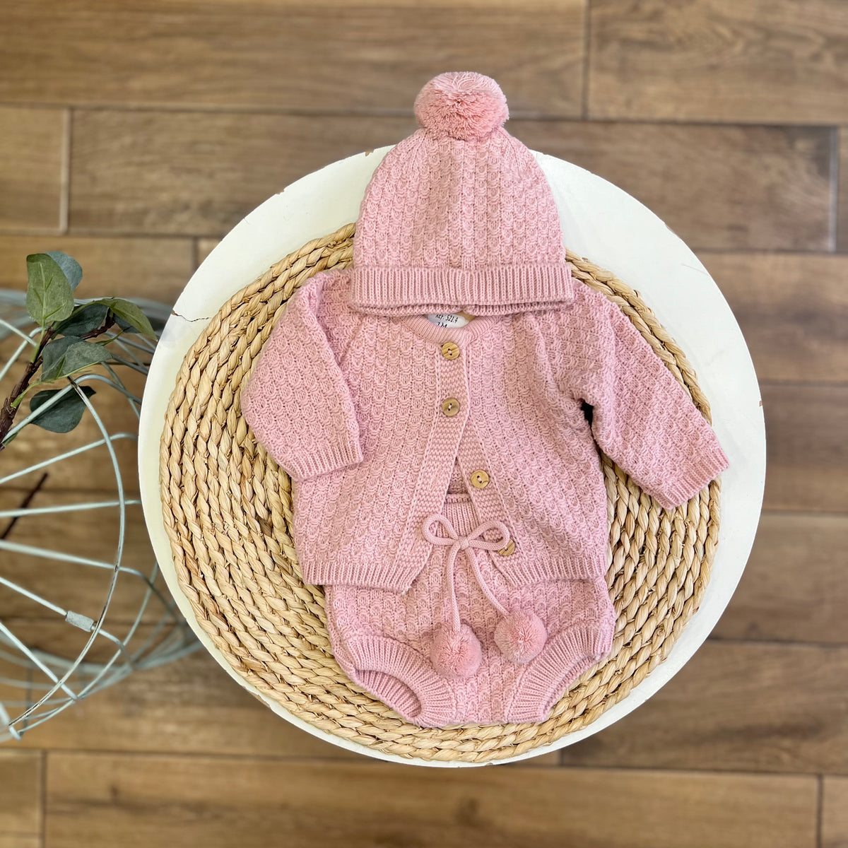 Completo invernale cardigan, culotte e cappellino Maquillage