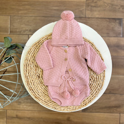 Completo invernale cardigan, culotte e cappellino Maquillage