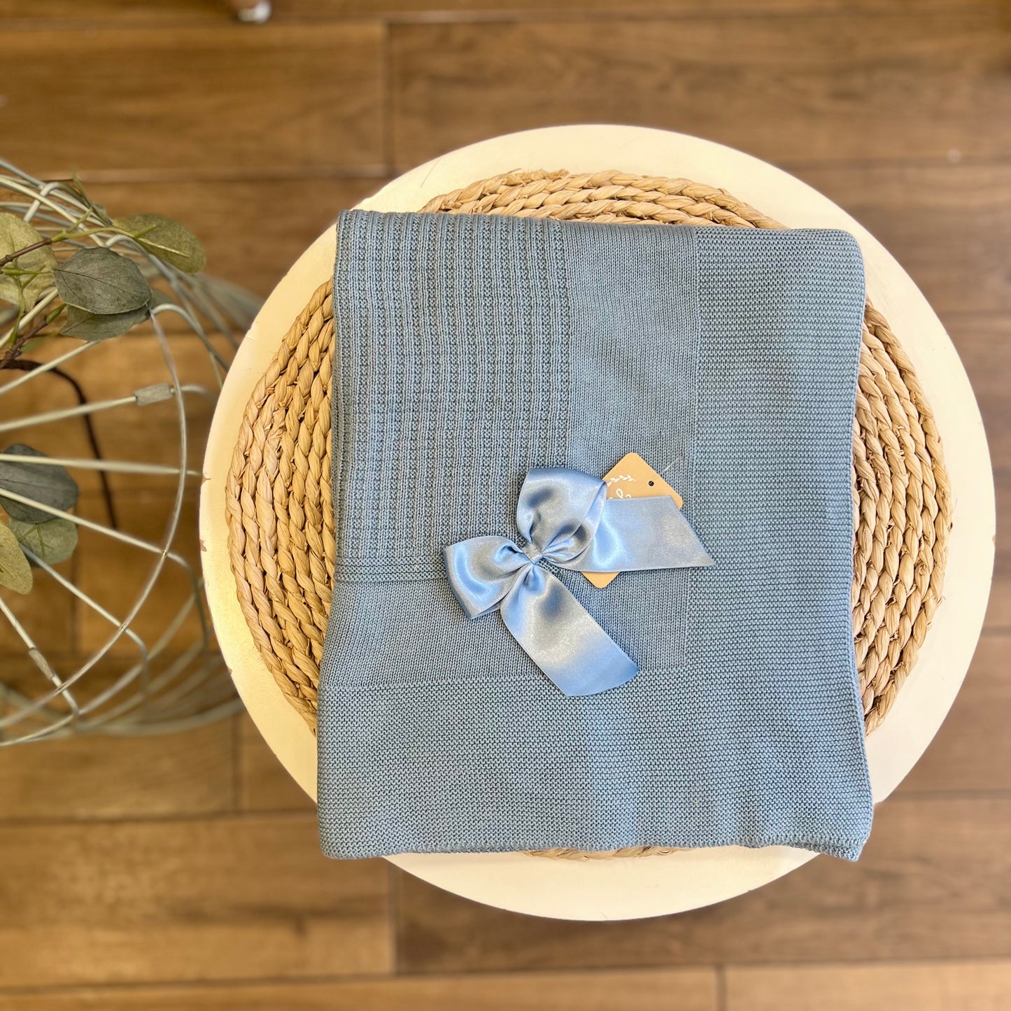 Coperta primavera/estate con fiocco in raso Celestone