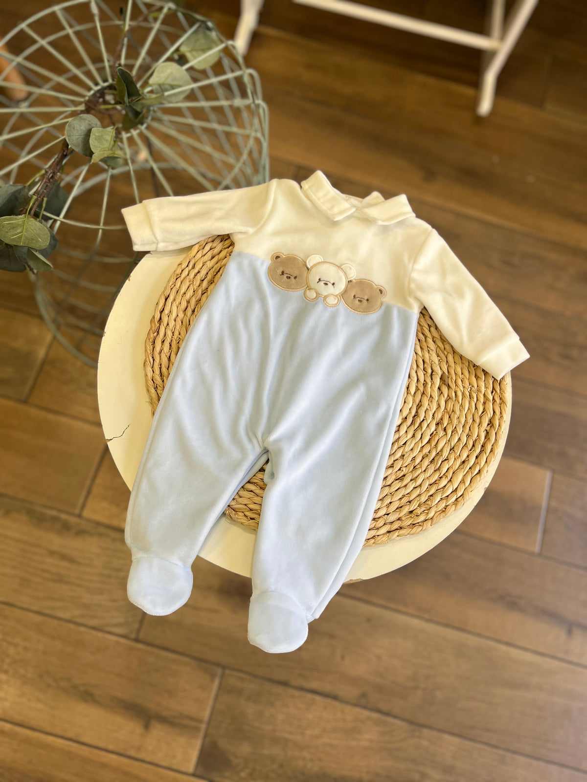 Tutina in ciniglia Teddy Celeste