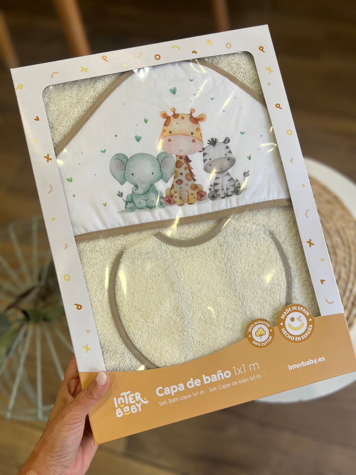 Accappatoio triangolo con bavetta Safari beige