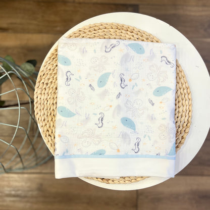 Coperta in cotone Sealife
