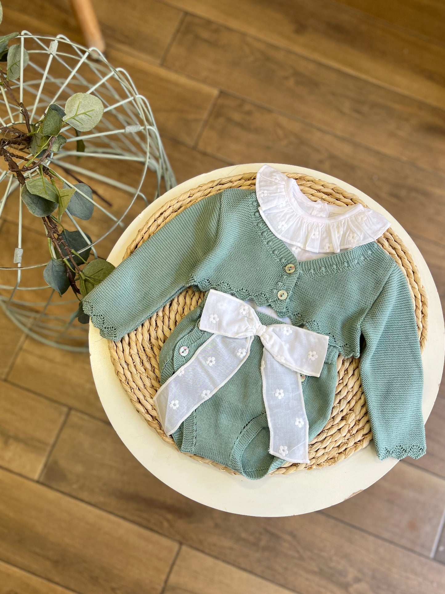 Set 3 pezzi Fiocco Verde