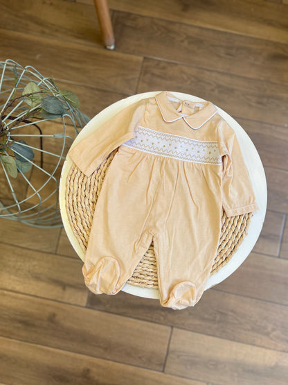 Tutina in cotone punto smock