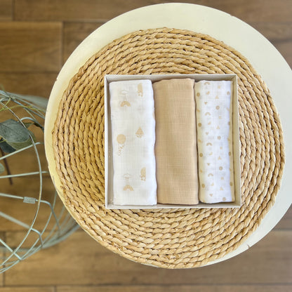 Quadrati in cotone garzato Beige
