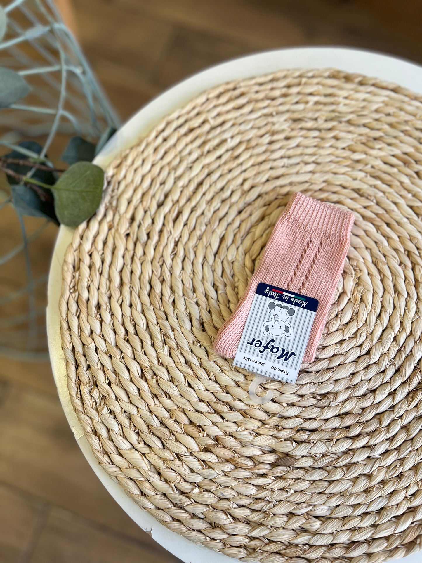 Calzini caldo cotone traforati Rosa cipria