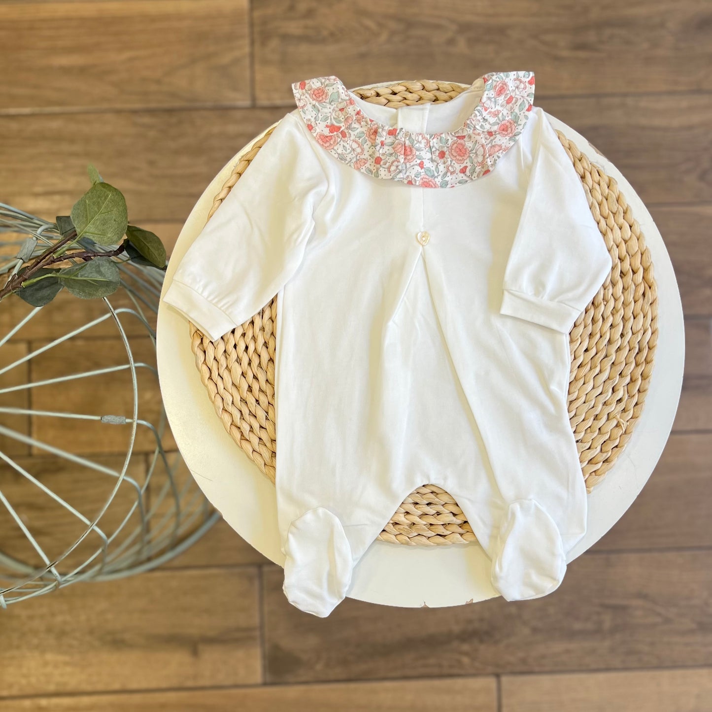 Tutina in cotone colletto Flower