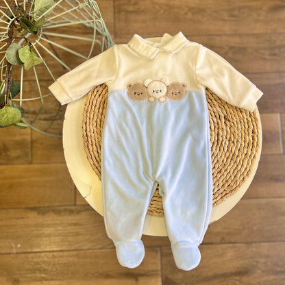 Tutina in ciniglia Teddy Celeste