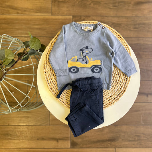 Completo pantalone e maglioncino Giraffa