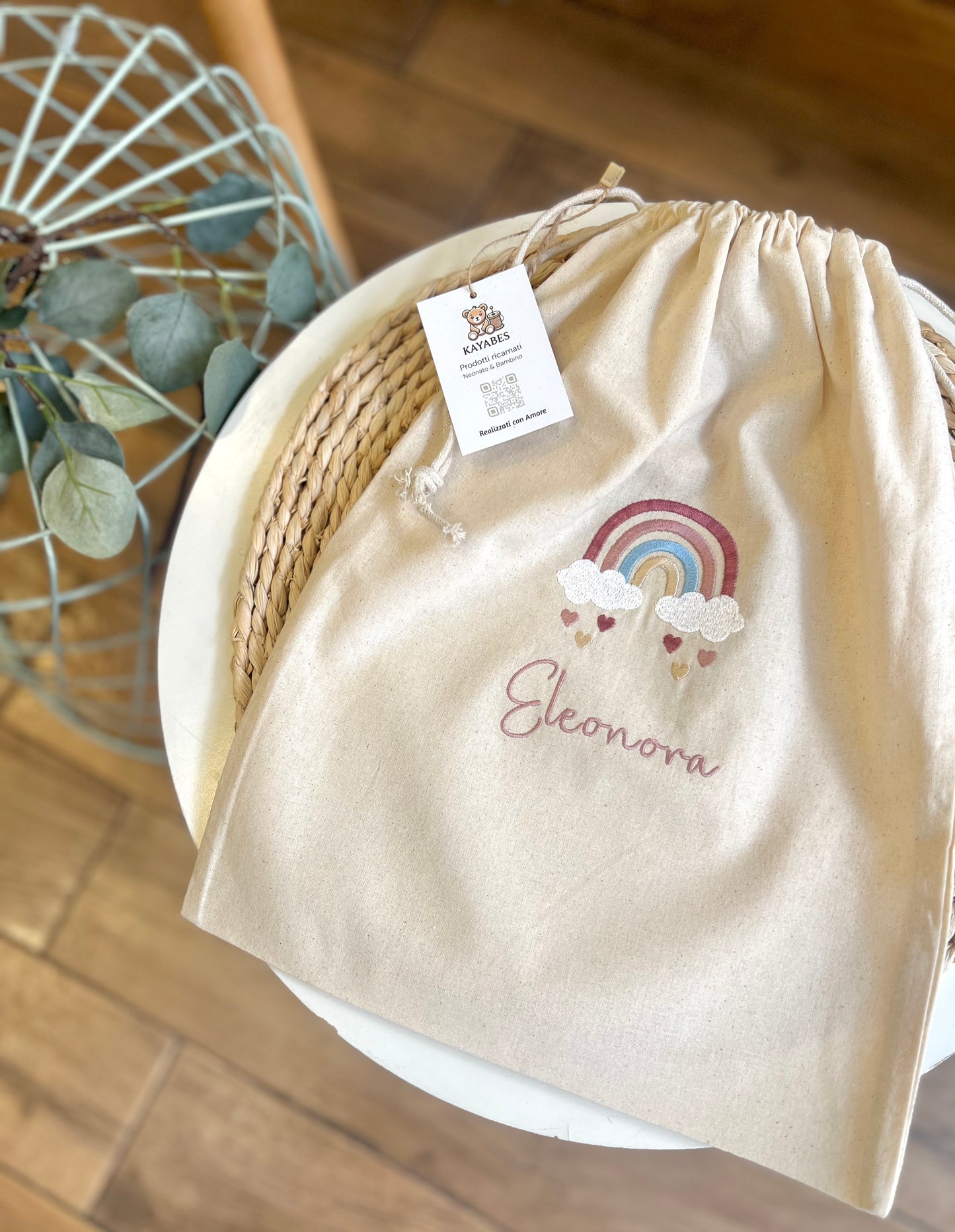 Sacchetto in cotone biologico personalizzato grande