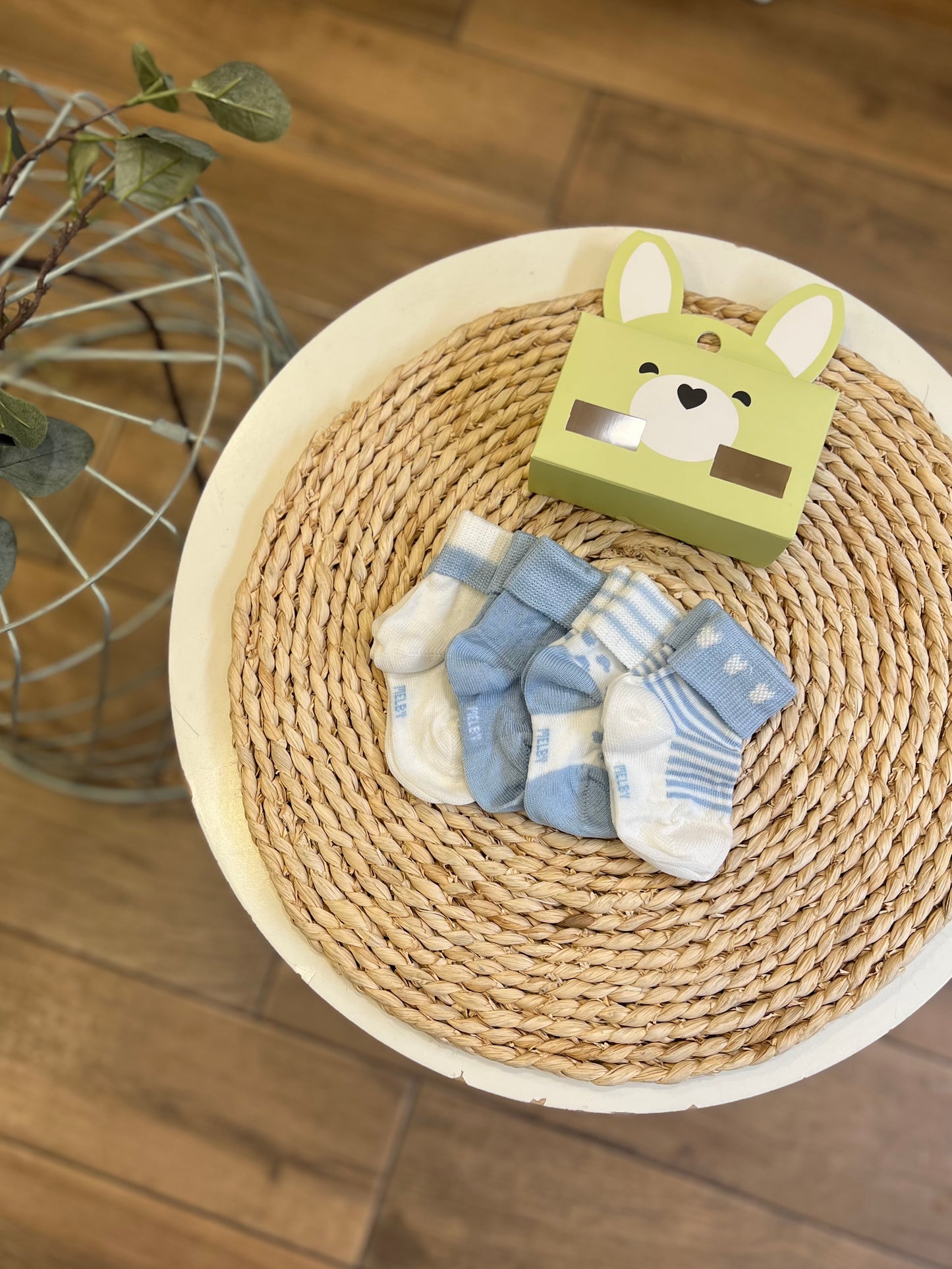 Set 4 paia di calzini in scatola Azzurri