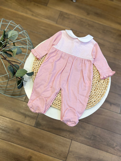 Tutina Punto Smock Rosa