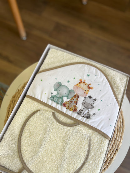 Accappatoio triangolo con bavetta Safari beige
