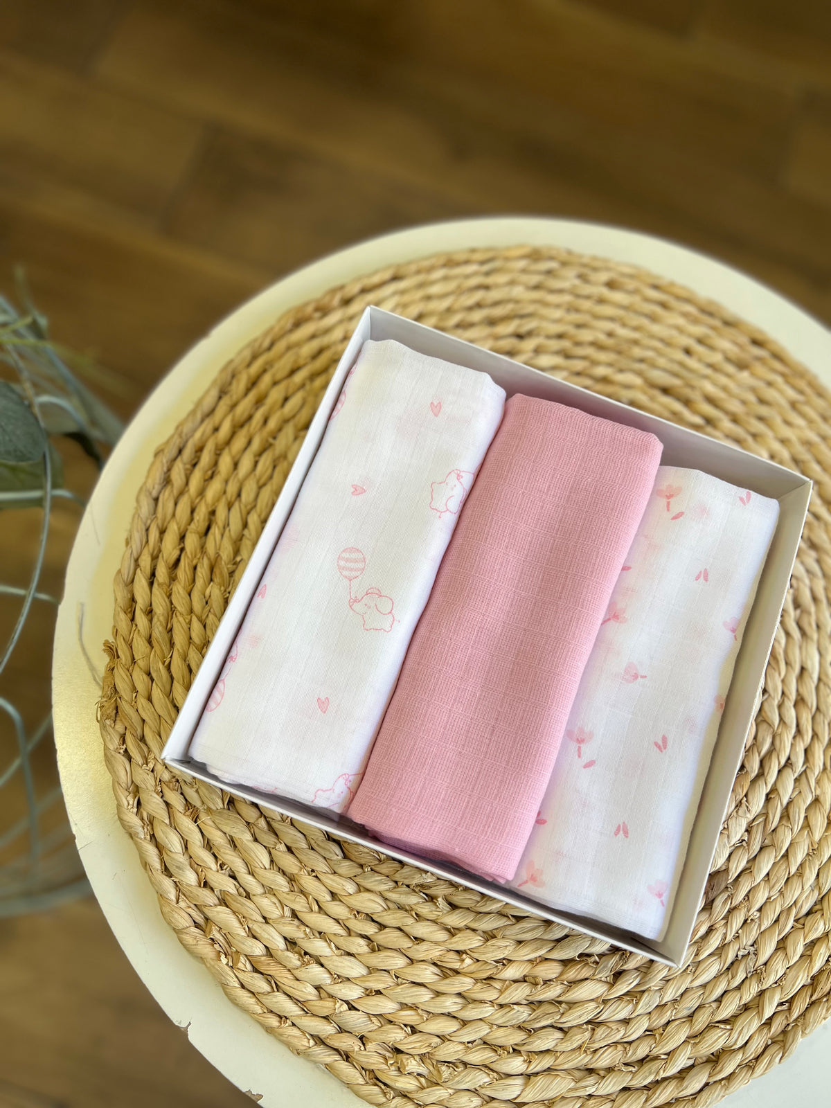 Quadrati in cotone garzato Rosa