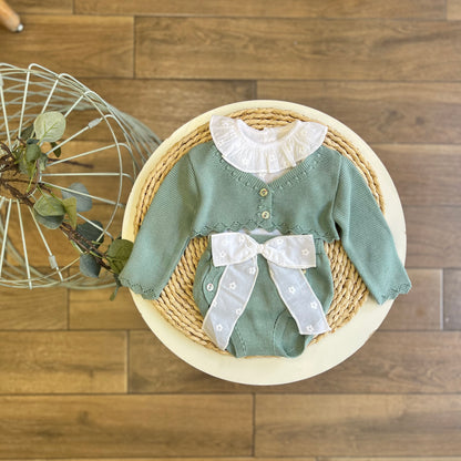 Set 3 pezzi Fiocco Verde