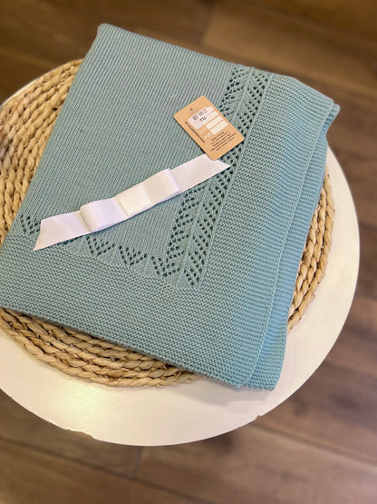 Coperta invernale Verde Fiocco raso bianco
