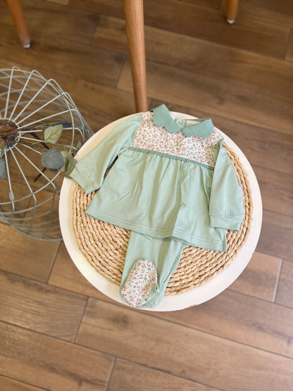 Completo in cotone Verde