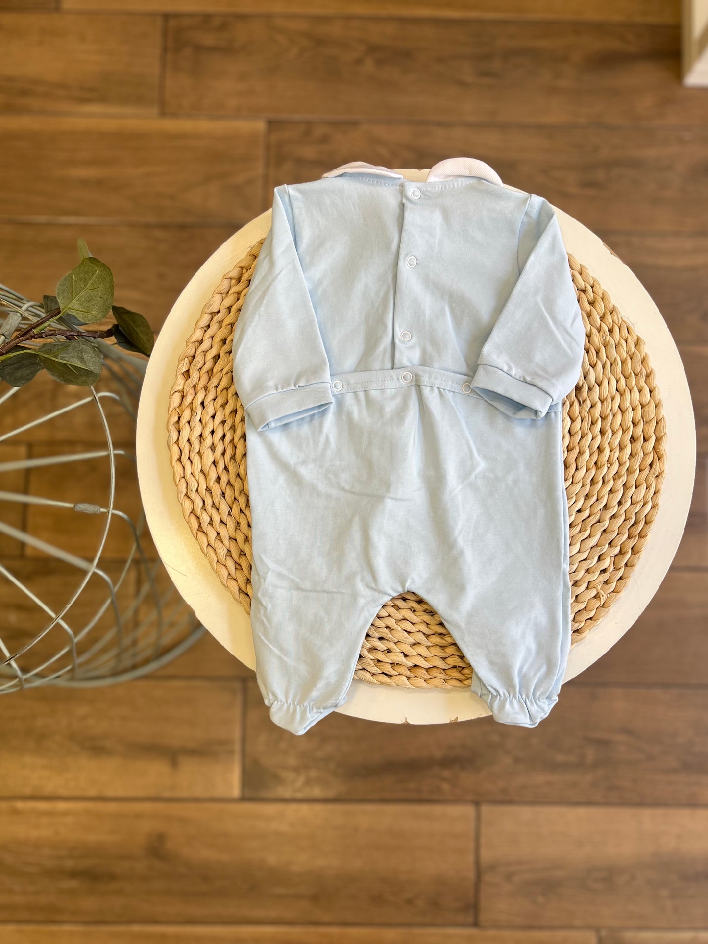 Tutina in cotone celeste