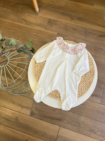 Tutina in cotone colletto Flower